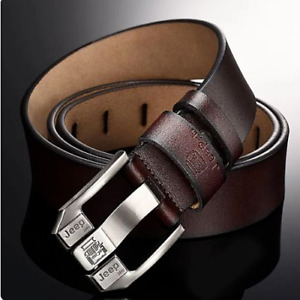 JEEP Leather Belt For Men Dress Belt Ofiice wear Belt Travel Belt Durable Buckle