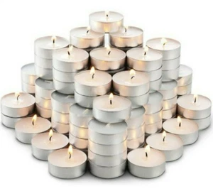 White Unscented Tea Light Candles, TEA LIGHTS,pack of 100 - Picture 1 of 12