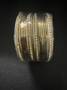 Juego de brazaletes Bollywood | Juego de joyas de brazalete de metal dorado - Imagen 1 de 3