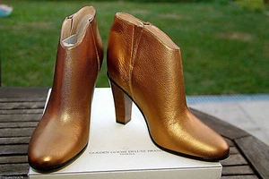 luxueuses bottines cuir doré GOLDEN GOOSE jen size 36 NEUVES/BOITE valeur 495€ - Picture 1 of 7
