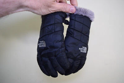 Guantes aislantes suaves de invierno North Face acolchados sobre muñeca negros grises NIÑAS L Foto 1 de 4