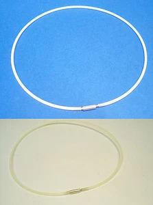 Choker Plastic White with Closure Silver 925 - Diameter 2,5 MM - Picture 1 of 6