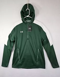 Under Armour Hoodie Mens Med Loose Green 1/4 Zip Pullover Fleece STORM NWT - Picture 1 of 13