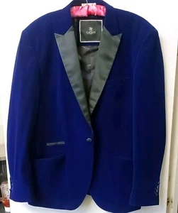 Men cavani Royal blue Jacket Designer Wedding Groom Tuxedo Party Wear Blazers - Picture 1 of 6