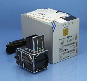 HASSELBLAD 503CW MILLENIUM GOLD TRIM CAMERA +A12 BACK +BOX+BRIGHT SCREEN MINT - Picture 1 of 8
