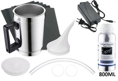 Kit Rénovation Phare Voiture Anti Rayure Restauration Polissage Optique Polymère