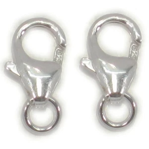 2 x 9mm Lobster Clasps Clips Triggers sterling silver fitting - Picture 1 of 6