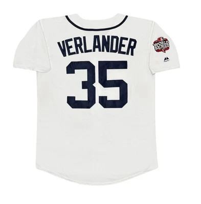 Justin Verlander 2012 Detroit Tigers World Series Home White Jersey Mens Large - Image 1 of 3