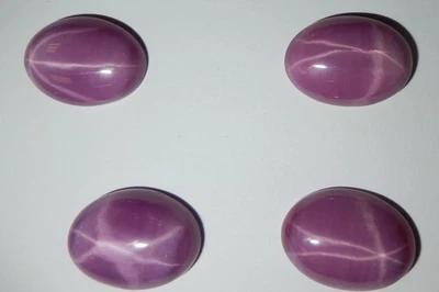 Opaque Star Ruby Oval 18x13 mm Cabochon 6 Rayed Lab-created Stone 5 pieces Lot - Image 1 of 4