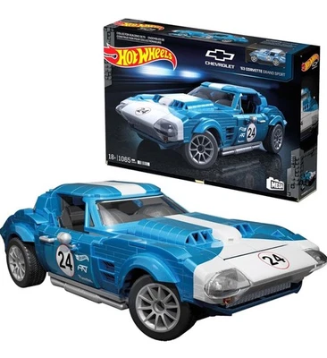 MEGA Hot Wheels 63 Corvette Grand Sport Race Car Building Toy Kit (1060 Pieces) - Image 1 of 4