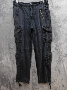 Mustway Cargo Pants Mens 30 Multi Pocket Zip Relaxed Fit Drawstring Utility - Picture 1 of 14