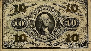 USA - Fractional Currency - 10 Cents - Third Issue - Fr-1255 - 1863 - Extra Fine - Picture 1 of 2