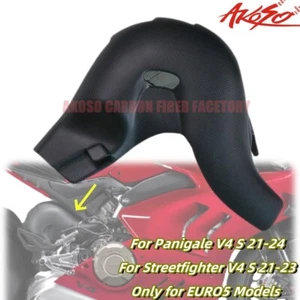 For Ducati Panigale Streetfighter V4 V4S 2021+ Carbon Fiber Exhaust Cover EURO 5 - Picture 1 of 42