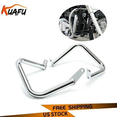 Par de barras de choque protectoras de motor cromadas para Yamaha XVS650 V-Star 400 650 1998-2016 Foto 1 de 4