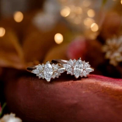 Diamond Ring 14k Yellow Gold Lab Grown 1.50 Carat IGI Certified Marquise Cut - Image 1 of 4