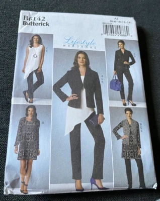 2014 Butterick  Pattern B6142 Misses' Jacket Vest Dress++ Sz 6-14 Uncut - Image 1 of 4