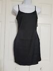 Missguided Petite Black Satin Slip Dress Black Size US 4P NWT
