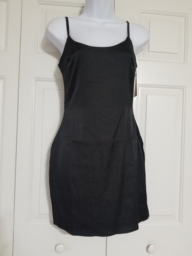 VALENTINO Abito slip nero raso Missguided Petite nero taglia US 4P nuovo con etichette