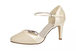 Rainbow Club Caroline Brautschuhe Hochzeit Pumps Satin Glitter Creme Gr. 40 - Bild 1 von 4