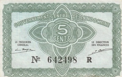 French Indochina 1942 5 Cents Uncirculated Banknote Pick 88a Bargain Bin - Image 1 of 2