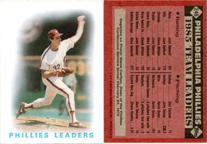 Team Leaders 1986 Topps Baseball Card 246  Philadelphia Phillies