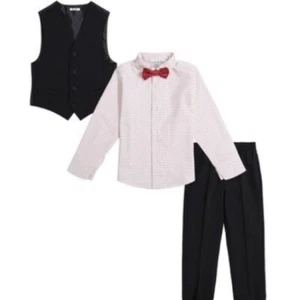 Calvin Klein Little Boys Stretch PerformanceVest, Pants, Shirt Bow Tie, suit 6 - Picture 1 of 7