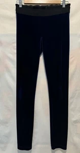 BCBG MaxAzria Larkspur Blue Velvet Skinny Pant Velour Leggings Women Small Cozy - Picture 1 of 7