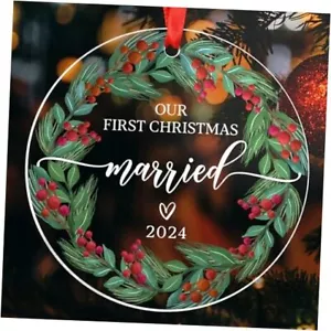 Engagement Gifts for Couples, Our First Christmas Married Married Acrylic - Picture 1 of 8
