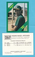 1989 Cal Minor League Card - Modesto A's - Pedro Baez - Box 200