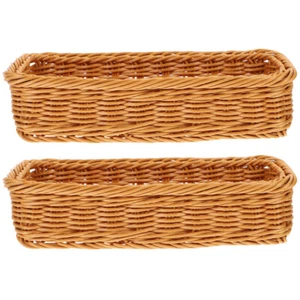 2 Stück Weidenkörbe klein schmal geflochten Aufbewahrungskörbe Küchenbox - Bild 1 von 12