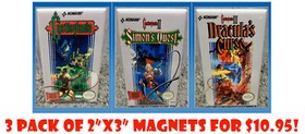 Castlevania MAGNETS 3 Pack 2"x3" Refrigerator Locker Retro FREE SHIPPING NES