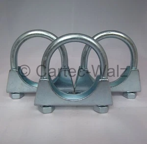 3 pieces clamp exhaust clamp pipe connector U-bolt clamp M10 Ø 55 mm - Picture 1 of 1