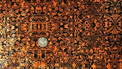 Tela de Halloween Something Wicked negro naranja pergamino diseño Stephanie Marrott Foto 1 de 2