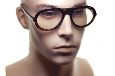 TOM FORD Blue Block FT5756 052 53mm Men Large Pilot Frame Eyeglasses DARK BROWN - Image 1 of 4