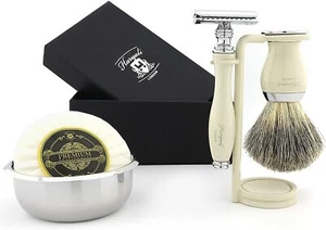 Juego de afeitado Haryali London para hombre - cepillo de afeitar de cabello tejón y afeitadora de seguridad - Imagen 1 de 7