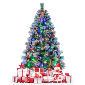 6 FT Pre-Lit Artificial Christmas Tree Hinged with Pine Needles 350 LED Lights - Picture 1 of 8