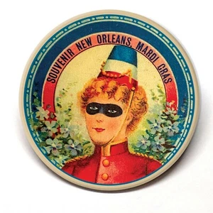 Mardi Gras New Orleans Advertising Souvenir Pocket Mirror - Picture 1 of 2