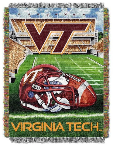 Virginia Tech Hokies - "Home Field Advantage" Woven Tapestry Throw Blanket Cover