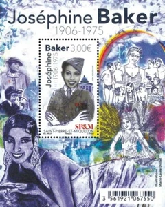 Pierre Miquelon 2025 50th Ann Death Josephine BAKER 1906 1975 muic hall ms1v mnh - Picture 1 of 1
