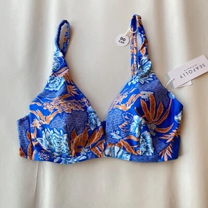 Seafolly Eden DD Fixed Triangle Bikini Top 8 Azure NWT NEW - Picture 1 of 9
