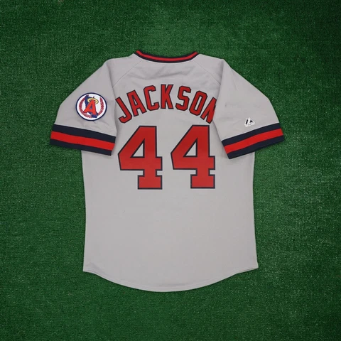Reggie Jackson California Angels Men's Cooperstown Road Jersey w/ Team Patch Cover