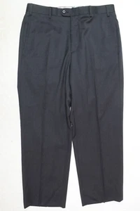 Zanella Natural Stretch Todd Trousers Mens 33x27 Charcoal Gray Wool Straight Leg - Picture 1 of 7