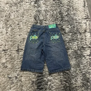 Vintage Y2K Pelle Pelle Jean Shorts Youth Boys Size 14 Embroidered Jorts 90’s - Picture 1 of 7