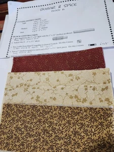 Fingerhut Club Sugar & Spice Quilt Block Kit 2004 vorgeschnittene Stoffstreifen - Bild 1 von 9