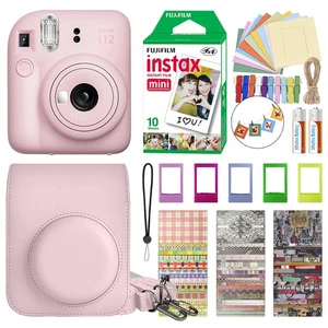 Fujifilm Instax Mini 12 Instant Camera Blossom Pink with 10 Film + Accessory Kit - Picture 1 of 6