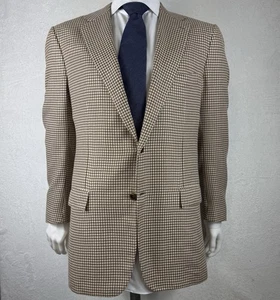 KITON hellbraun Hahnentritt Sport Mantel Wolle Kaschmir Seide Leinenmischung 52IT 42US neu ohne Etikett - Bild 1 von 16