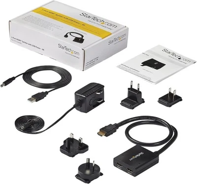 StarTech.com HDMI Splitter 2-Port with USB Power 4K UNIVERSAL KIT - Image 1 of 4