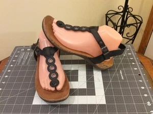 Bearpaw Damen Jeans Sandalen Größe 10 schwarz und hellbraun - Bild 1 von 17