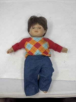 American Girl Bitty Baby Twin Boy Doll Argyle Sweater Jeans 15". Read - Image 1 of 4