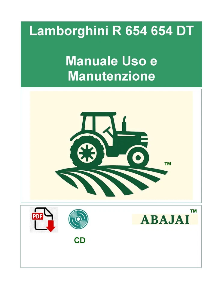 Lamborghini R 654 654 DT Manuale Uso e Manutenzione CD / USB - Immagine 1 di 1